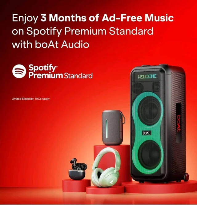 boAt Rockerz 421, 60H Battery, Low Latency(40Ms), 40Mm Drivers, ENx Tech, Stream Ad Free Music via App Support, Bluetooth Headphones, Wireless Over Ear Headphone with Mic (Bold Blue)