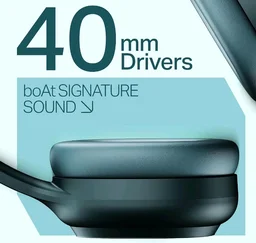 boAt Rockerz 421, 60H Battery, Low Latency(40Ms), 40Mm Drivers, ENx Tech, Stream Ad Free Music via App Support, Bluetooth Headphones, Wireless Over Ear Headphone with Mic (Bold Blue)