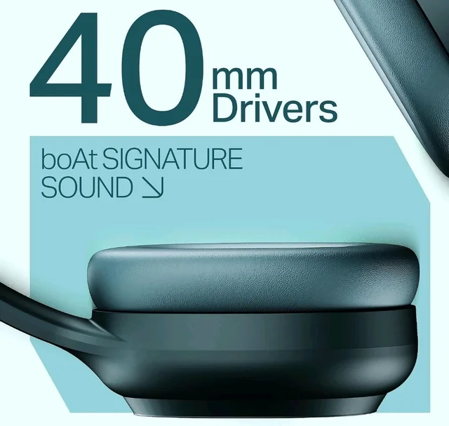 boAt Rockerz 421, 60H Battery, Low Latency(40Ms), 40Mm Drivers, ENx Tech, Stream Ad Free Music via App Support, Bluetooth Headphones, Wireless Over Ear Headphone with Mic (Bold Blue)