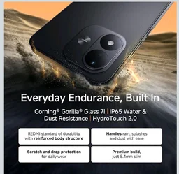 Redmi Note 17 5G (Dark Night, 8GB RAM, 128GB ROM) | 8000mAh Battery + 45W Fast Charging | 6.99" TrueColour AMOLED | Snapdragon 4 Gen 4 | 50MP Dual AI Camera | Corning® Gorilla® Glass 7i | IP65 - Dark Night