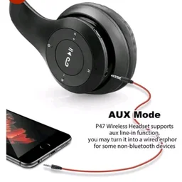 P47 Wireless Gaming Bluetooth Headphones Over Ear Enjoy 6 Hrs Playback (Black)