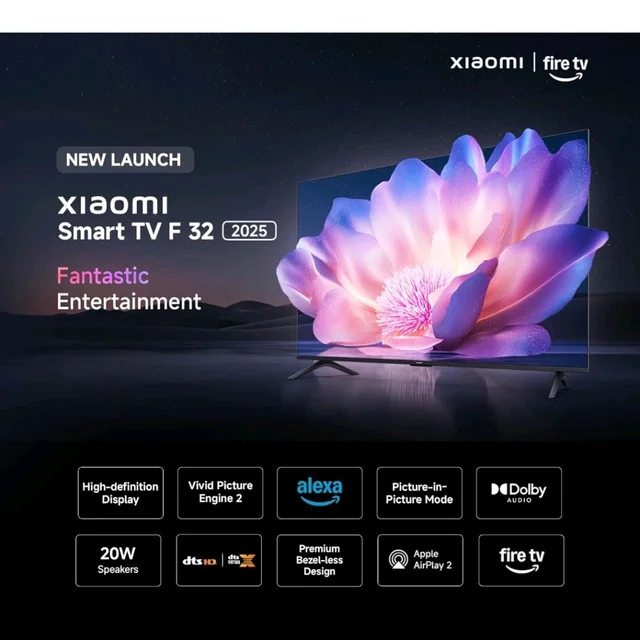 Brand: Xiaomi
4.1
4.1 out of 5 stars
(1,251)
Xiaomi 80 cm (32 inch) F Series HD Ready Smart LED Fire TV L32MB-FIN