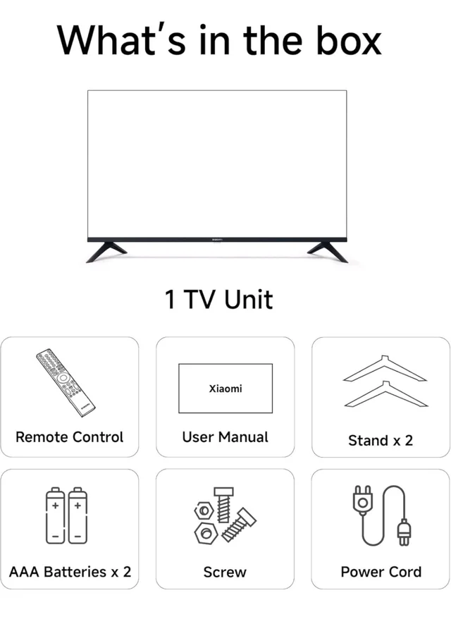 Brand: Xiaomi
4.1
4.1 out of 5 stars
(1,251)
Xiaomi 80 cm (32 inch) F Series HD Ready Smart LED Fire TV L32MB-FIN