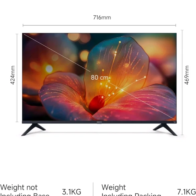 Brand: Xiaomi
4.1
4.1 out of 5 stars
(1,251)
Xiaomi 80 cm (32 inch) F Series HD Ready Smart LED Fire TV L32MB-FIN