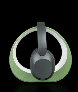 Ring Dock Headphone Stand for Desk, 3D Printed Headset Holder for Gaming and Over-Ear Headphones (Green)