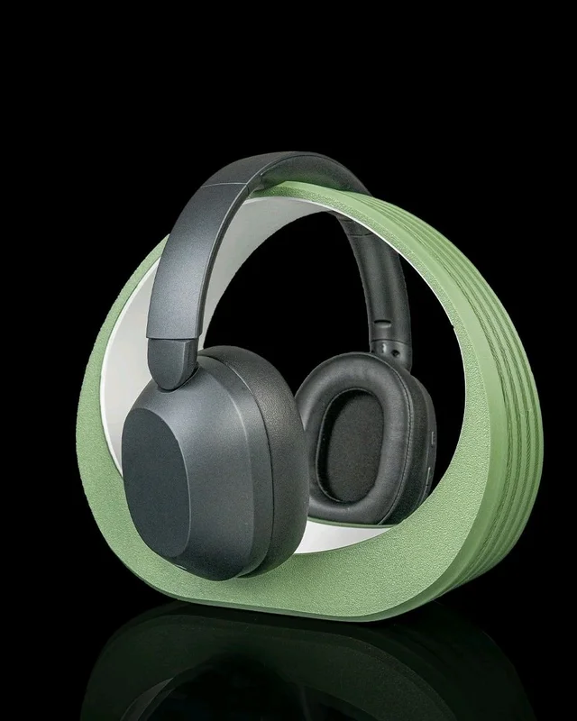 Ring Dock Headphone Stand for Desk, 3D Printed Headset Holder for Gaming and Over-Ear Headphones (Green)