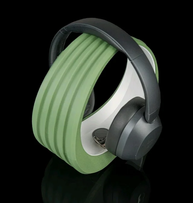 Ring Dock Headphone Stand for Desk, 3D Printed Headset Holder for Gaming and Over-Ear Headphones (Green)