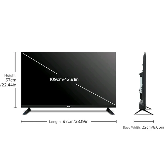 VW 109 cm (43 inches) Spectra Series Full HD Smart QLED Android TV VW43AQ3