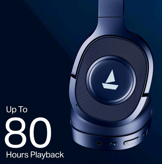 boAt Rockerz Plus 550 ANC, (~40dB) Hybrid ANC, 80Hrs Playback, 40ms Low Latency Beast Mode, 40mm Drivers, BT v5.4, Bluetooth Headphones, Wireless Headphone with Mic (Bold Blue)