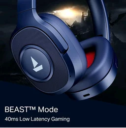 boAt Rockerz Plus 550 ANC, (~40dB) Hybrid ANC, 80Hrs Playback, 40ms Low Latency Beast Mode, 40mm Drivers, BT v5.4, Bluetooth Headphones, Wireless Headphone with Mic (Bold Blue)