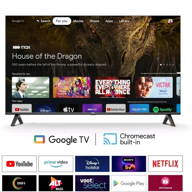 Visit the TCL Store
4.1
4.1 out of 5 stars
(416)
TCL 80 cms (32 inches) HD Ready Smart QLED Google TV | Dolby Audio | HDR 10 | Metallic Bezel-Less | Multiple Viewing Mode | 32V4C