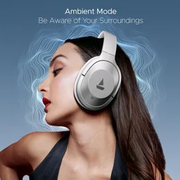 boAt Nirvana 751 ANC, 65Hrs Battery, Hybrid Active Noise Cancellation(~33dB), Fast Charge, Ambient Mode, Carry Pouch, Bluetooth Headphones, Wireless Headphone with Mic (Sterling Silver)