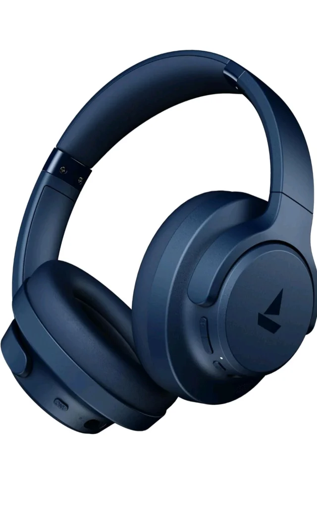 boAt Rockerz 512 ANC,(~40dB) Hybrid ANC, 80H Battery, 40mm Drivers, 40ms Low Latency, ENx Tech, App Support, Bluetooth Headphones, Wireless Headphone with Mic (Bold Blue)