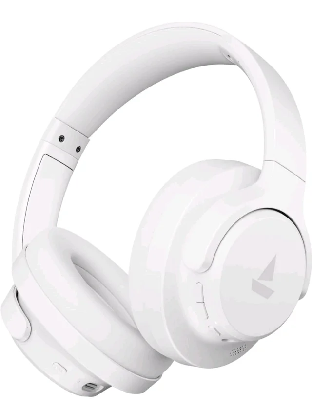 boAt Rockerz 512 ANC, 40Db Hybrid ANC, 80Hrs Playback, 40Mm Drivers, 40Ms Latency Beast Mode, Enx Tech, App Support, Over Ear Bluetooth Headphones, Wireless Headphone with Mic (Bold White)