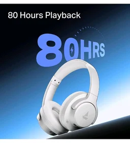 boAt Rockerz 512 ANC, 40Db Hybrid ANC, 80Hrs Playback, 40Mm Drivers, 40Ms Latency Beast Mode, Enx Tech, App Support, Over Ear Bluetooth Headphones, Wireless Headphone with Mic (Bold White)