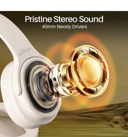 pTron Studio Pro w/ 65Hrs Playtime, Wireless Over Ear Headphones with HD Mic, Dual Device Pairing, TruTalk AI-ENC Calls, Low-Latency Game & Music, 40mm Drivers, BT5.4, Type-C Fast Charging (Cream)
1K+ bought in past month