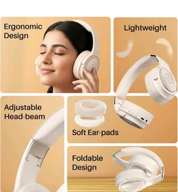 pTron Studio Pro w/ 65Hrs Playtime, Wireless Over Ear Headphones with HD Mic, Dual Device Pairing, TruTalk AI-ENC Calls, Low-Latency Game & Music, 40mm Drivers, BT5.4, Type-C Fast Charging (Cream)
1K+ bought in past month
