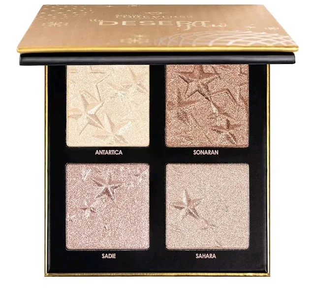 Daily Life Forever52 4 Color Palette Smooth Shine Highlighter Waterproof Long-Lasting Easy-To-Blend Shimmery Powder for Perfect Face Makeup (Desert Glow) DGH002 DGH002