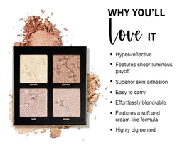 Daily Life Forever52 4 Color Palette Smooth Shine Highlighter Waterproof Long-Lasting Easy-To-Blend Shimmery Powder for Perfect Face Makeup (Desert Glow) DGH002 DGH002
