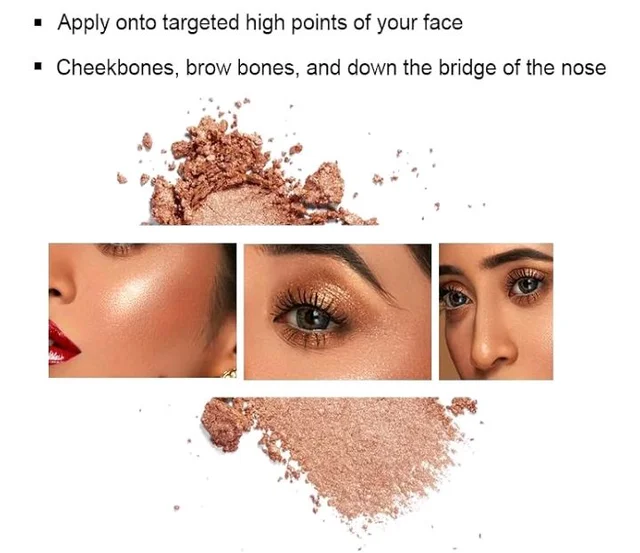 Daily Life Forever52 4 Color Palette Smooth Shine Highlighter Waterproof Long-Lasting Easy-To-Blend Shimmery Powder for Perfect Face Makeup (Desert Glow) DGH002 DGH002