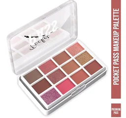 Glam21 Pocket Pass All-in-one Makeup Face Palette| Eyeshadows, Compact, Blush, Highlighter with Brushes| Highly Pigmented | Mix of Mattes & Shimmers |Travel-Friendly |Premium Pass