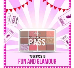 Glam21 Pocket Pass All-in-one Makeup Face Palette| Eyeshadows, Compact, Blush, Highlighter with Brushes| Highly Pigmented | Mix of Mattes & Shimmers |Travel-Friendly |Premium Pass