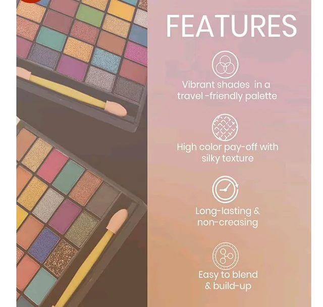Colors Queen Quick & Easy Eyeshadow Palette with Brush | 30 Multi-Color Eye shadow Palette with Matte, Shimmer & Glitter Shades | Highly Pigmented, Easy to Blend, Long Lasting (Multicolor - 02, 18g)
50+ bought in past month