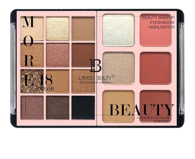 Lakyou Beauty 3 in 1 Makeup Kit 56g | All-in-One Face & Eye Makeup Palette | Eyeshadow, Blush & Highlighter | Highly Pigmented & Travel Friendly | (1)