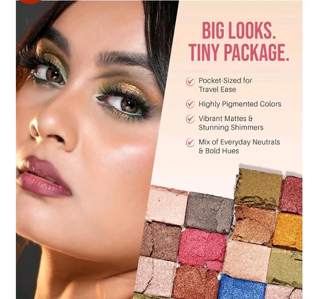 Colors Queen Country Obsession Eyeshadow Palette – London, 21.5g | 9 Highly Pigmented Eyeshadow Palette with 2 Blusher, 1 Highlighter & 1 Bronzer | Matte & Shimmery Finish
9%
off
Product Images and Videos (AI-Generated Alt Text)