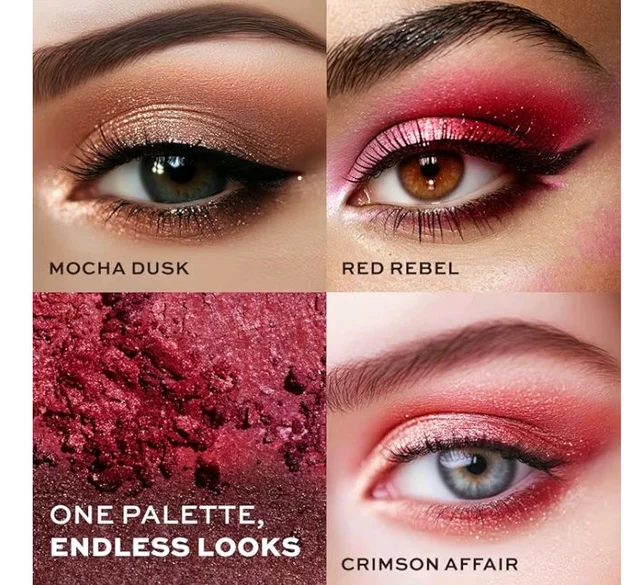 Makeup Revolution Forever Flawless Palette Cherry Rebel Red – Bold Reds & Pinks – Intense Pigmentation & Blendability