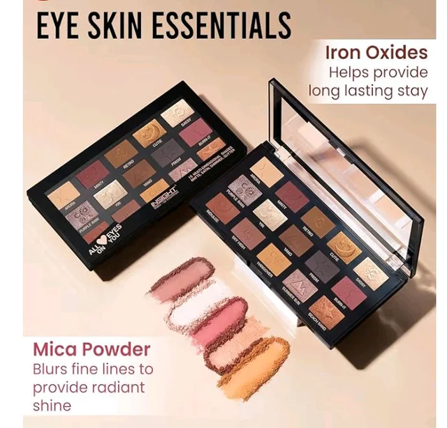 INSIGHT All Eyes On You Eyeshadow Palette (17 g) | Mix of 15 Matte, Shimmer & Metallic Shades | Smooth Texture | Intense Pigment | One Stroke Payoff | Transfer Proof | Long Lasting | Easy Blending | Beginner Friendly Eye Makeup Kit
400+ bought in past month