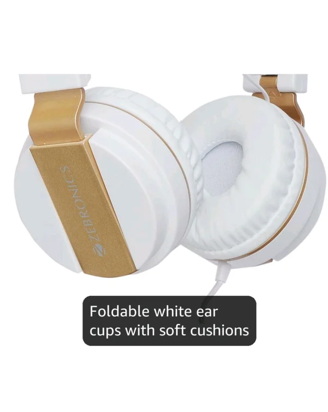 Zebronics Storm Wired On Ear Headphone with 3.5mm Jack, Built-in Microphone for Calling,1.5 Meter Cable, Soft Ear Cushion, Adjustable Headband,Foldable Ear Cups(White)
200+ bought in past month