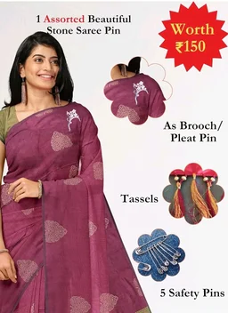 Women's Kovai Handloom Negamam Kota Cotton Saree Contrast Blouse
