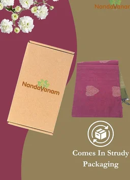 Women's Kovai Handloom Negamam Kota Cotton Saree Contrast Blouse