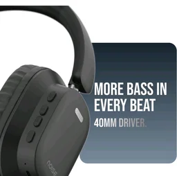 Noise Newly Launched Airwave Max 2 Wireless On-Ear Headphones with 50H Playtime, 40mm Drivers - Deep Bass, 3 Preset EQ Modes, 40m/s Low Latency, Dual Pairing,BT V5.3 (Bold Black)