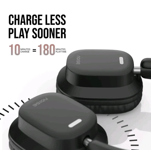 Noise Newly Launched Airwave Max 2 Wireless On-Ear Headphones with 50H Playtime, 40mm Drivers - Deep Bass, 3 Preset EQ Modes, 40m/s Low Latency, Dual Pairing,BT V5.3 (Bold Black)