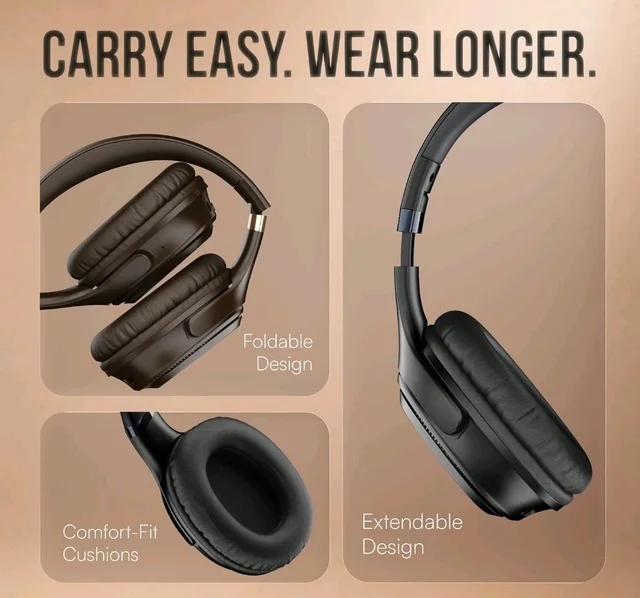 Noise Airwave Max 3 Bluetooth On Ear Headphones with 70H Playtime, 40mm Driver, Low Latency(up to 45ms),Dual Pairing, BT v5.3 (Dark Brown)