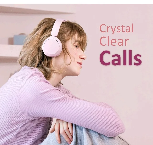 Sony WH-CH520 Wireless Bluetooth Headphones On Ear with Mic, Up to 50Hrs Battery-Pink