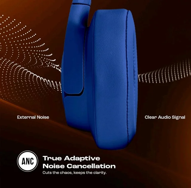 JBL Tune 770NC Wireless Over Ear Headphones with Adaptive Noise Cancellation, Upto 70H Battery, Smart Ambient, Speed Charge, Customized EQ, Google Fast Pair, Multipoint Connect, BT 5.3 - Blue