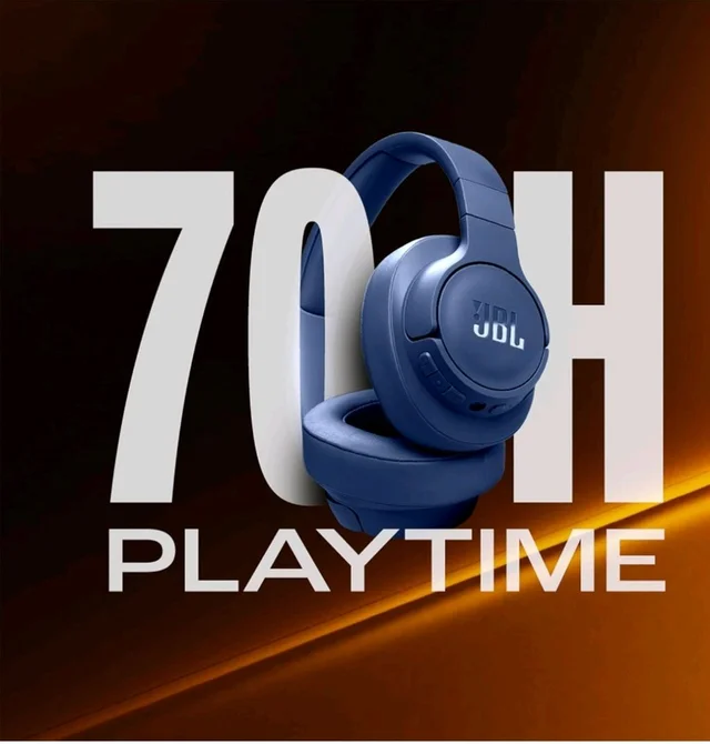 JBL Tune 770NC Wireless Over Ear Headphones with Adaptive Noise Cancellation, Upto 70H Battery, Smart Ambient, Speed Charge, Customized EQ, Google Fast Pair, Multipoint Connect, BT 5.3 - Blue