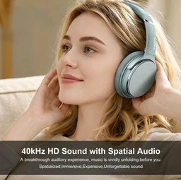 Srhythm NC25 Wireless Headphones Bluetooth 5.3,Lightweight Noise Cancelling Headset Over-Ear with Low Latency,Green
