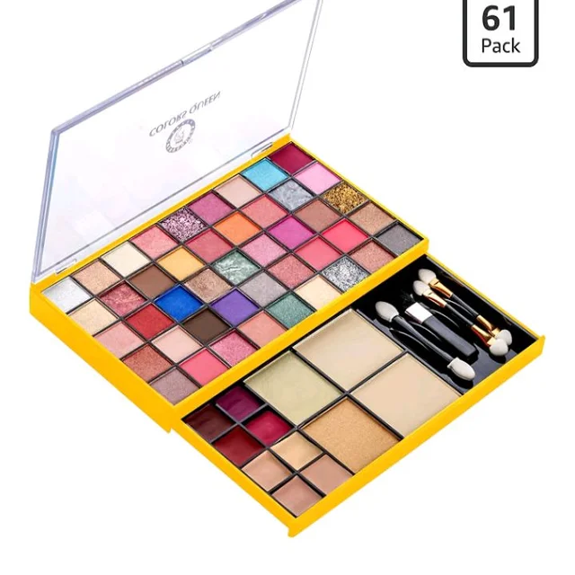 Colors Queen Makeup Kit With 45 Highly Pigmented Matte, Shimmery & Glittery Eyeshadows, 6 Lipsticks, 2 Contours, 2 Highlighters, 2 Compact Powder & 4 Brush Applicator