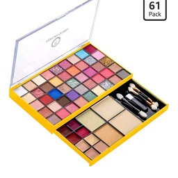 Colors Queen Makeup Kit With 45 Highly Pigmented Matte, Shimmery & Glittery Eyeshadows, 6 Lipsticks, 2 Contours, 2 Highlighters, 2 Compact Powder & 4 Brush Applicator