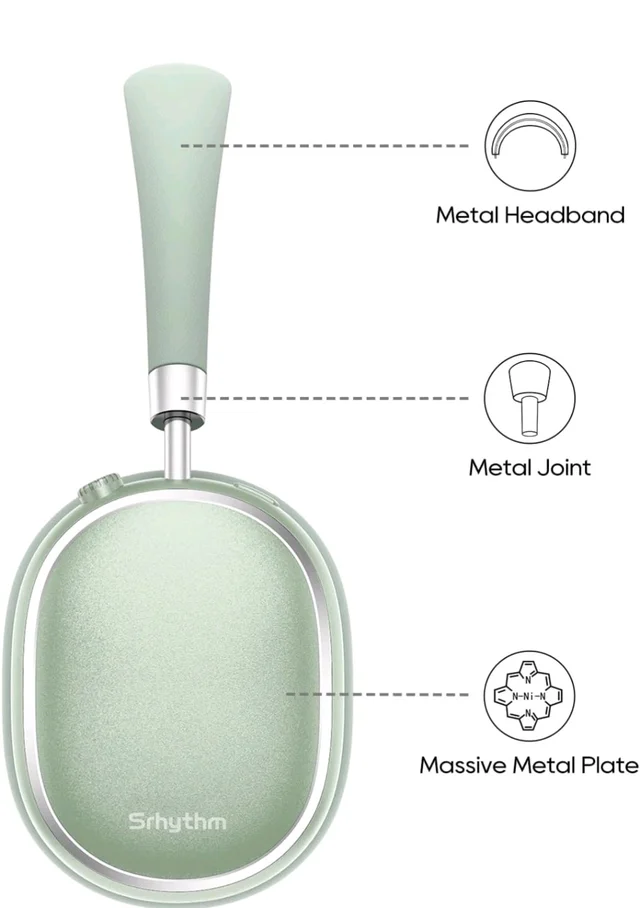 Srhythm NiceComfort 95 Hybrid Noise Cancelling Headphones Wireless
Bluetooth with Transparency,ENC,HD Sound,Slim Headphones Lightweight
