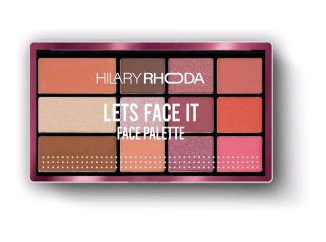 Hilary Rhoda Let’s Face It Face Palette | Highlighter & Blush | Contour | 9 Eyeshadows | Super-Fine Particles | No Fallout | Matte & Shimmer Finish -23.4g (Sun Downer |Shade 02)
