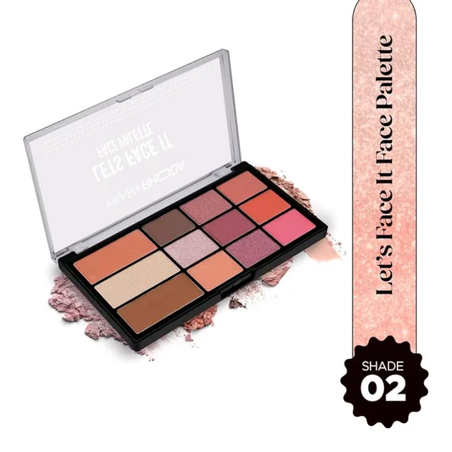 Hilary Rhoda Let’s Face It Face Palette | Highlighter & Blush | Contour | 9 Eyeshadows | Super-Fine Particles | No Fallout | Matte & Shimmer Finish -23.4g (Sun Downer |Shade 02)