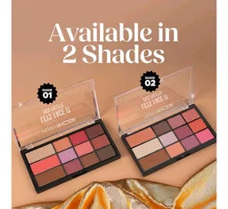 Hilary Rhoda Let’s Face It Face Palette | Highlighter & Blush | Contour | 9 Eyeshadows | Super-Fine Particles | No Fallout | Matte & Shimmer Finish -23.4g (Sun Downer |Shade 02)
