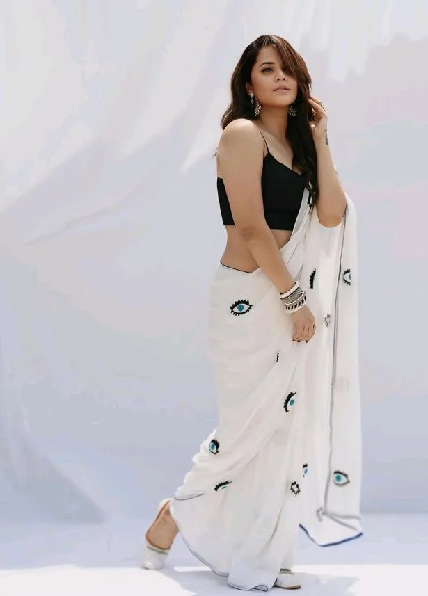 Brand: DAUJI FASHION
Womens Georgette Ready To Wear Saree Featuring Evil Eye Khatli Work With Georgette Blouse 5.5 Meter Saree and 0.8 Meter Unstitched Blouse Piece