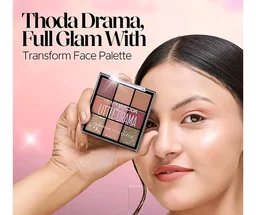 Hilary Rhoda Transform Face Palette | All-in-One | 9 Eyeshadows, 2 Blushes, Highlighter & Contour | Matte + Shimmer Finish | Highly Pigmented | Travel Friendly Makeup Kit (Soft Glam - Shade 01) – 18g
300+ bought in past month