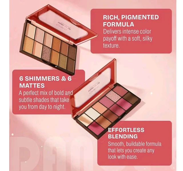MARS 12 Shades Dance of Joy Eyeshadow Palette | Highly Pigmented and Blendable | Multicolor | Matte and Shimmer Finish (13.2g) (01-Multicolor)